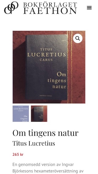 Bokförlaget Faethon Website by Conlumina Digital Agency – Mobile – Om tingens nature – Titus Lucretius