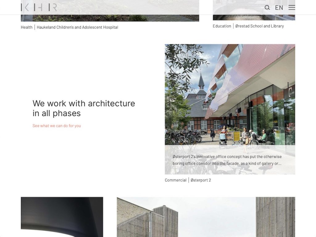 KHR Architecture Website by Conlumina Digital Agency – Front Page
