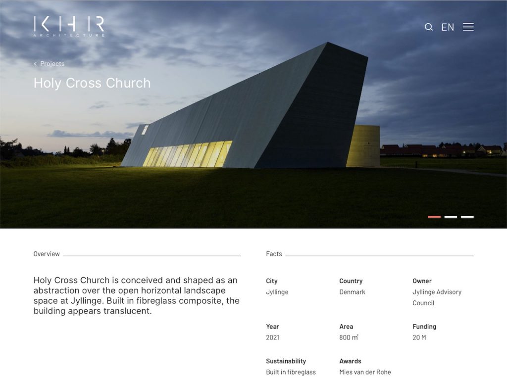 KHR Architecture Website by Conlumina Digital Agency – Holy Cross Church
