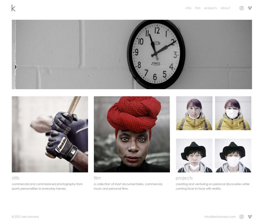Ken Kamara Photography Website by Conlumina Digital Agency – Front Page